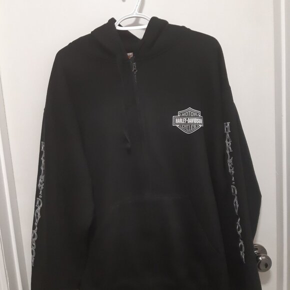 Men's Black Hoodie Harley Davidson (zip up) Size XL - Picture 1 of 11